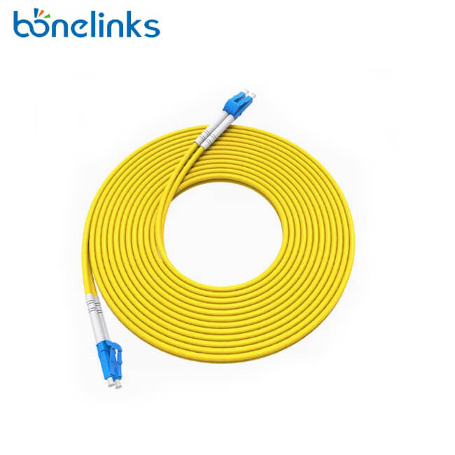 Monoprice 106262 Cavo Fibra Ottica 1 Metro LC/SC Monomodale Duplex - Giallo, OFNR, Nucleo 9/125µm, Corning