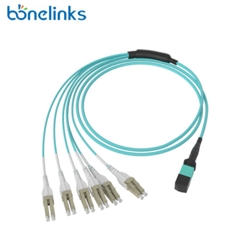 MPO to LC 12 Fiber OM4 50/125 Breakout Cable