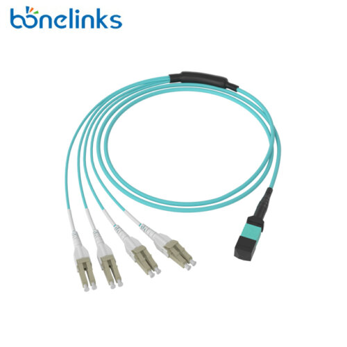 MPO to LC 8 Fiber OM4 50/125 Breakout Cable