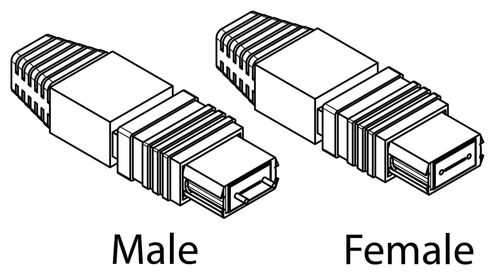 MTP male female connector