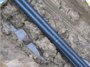 Silicon core pipe laid in the bottom of the trench